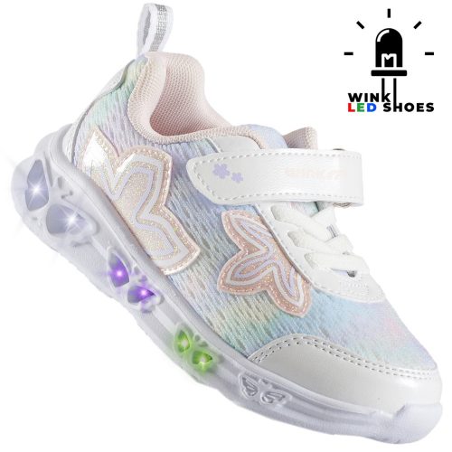Wink Virágos LED fényű kislány cipő