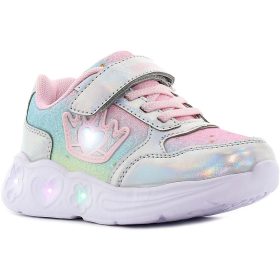 Wink Koronás ezüst-színes LED fényű kislány cipő