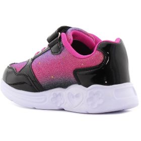 Wink Koronás fekete-színes LED fényű kislány cipő