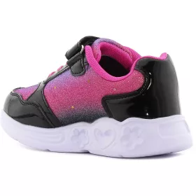 Wink Koronás fekete-színes LED fényű kislány cipő