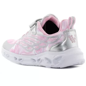   Wink Pillangós rózsaszín-ezüst LED fényű kislány cipő
