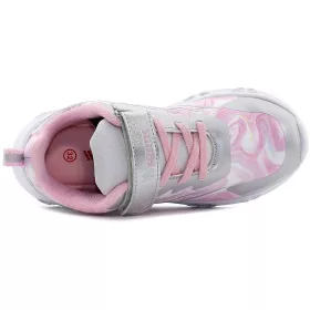   Wink Pillangós rózsaszín-ezüst LED fényű kislány cipő