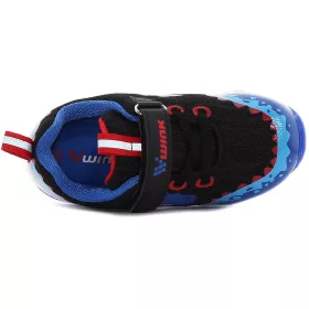 Wink Dínós fekete-kék LED fényű kisfiú cipő