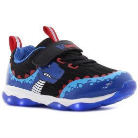 Wink Dínós fekete-kék LED fényű kisfiú cipő