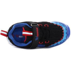 Wink Dínós fekete-kék LED fényű kisfiú cipő