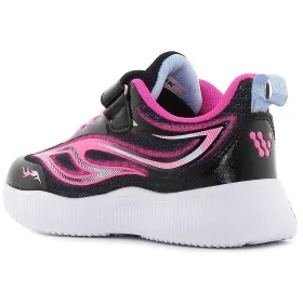 Wink Fekete-pink LED fényű kislány cipő