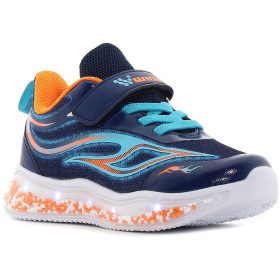 Wink Kék-narancs LED fényű kisfiú cipő