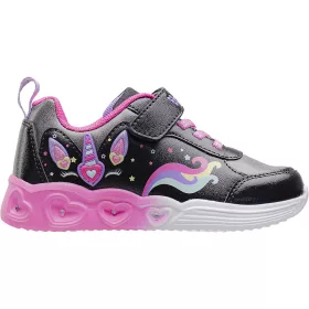 Wink Unikornis fekete-pink LED fényű kislány cipő