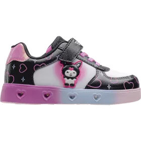 Wink Nyuszis fekete-fehér LED fényű kislány cipő