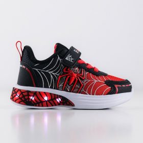 Wink Pókos piros-fekete LED fényű kisfiú cipő