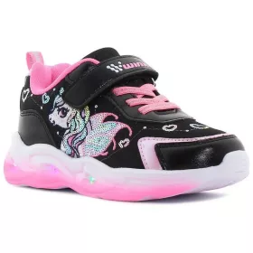 Wink Unikornis fekete LED fényű kislány cipő