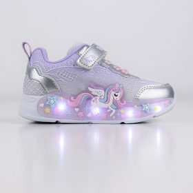 Wink Unikornis lila-ezüst LED fényű kislány cipő