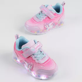 Wink Unikornis rózsaszín LED fényű kislány cipő