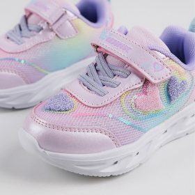 Wink Szíves rózsaszín LED fényű kislány cipő