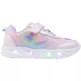 Wink Szíves rózsaszín LED fényű kislány cipő