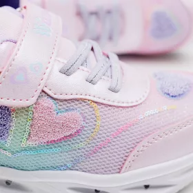 Wink Szíves rózsaszín LED fényű kislány cipő