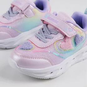 Wink Szíves rózsaszín LED fényű kislány cipő