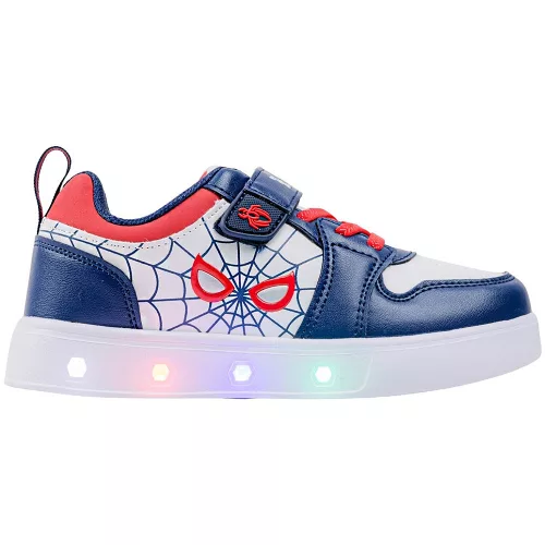 Wink Pókhálós kék-fehér LED fényű kisfiú cipő