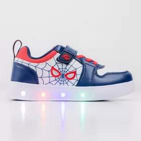 Wink Pókhálós kék-fehér LED fényű kisfiú cipő