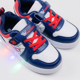 Wink Pókhálós kék-fehér LED fényű kisfiú cipő