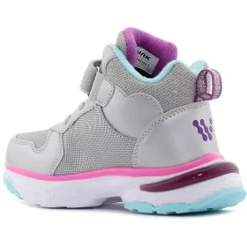 Wink Szíves ezüst magasszárú LED fényű kislány cipő