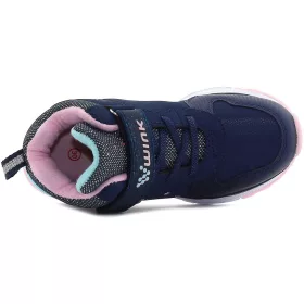   Wink Szíves sötétkék magasszárú LED fényű kislány cipő