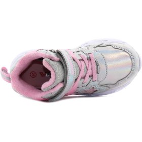   Wink Csillagos ezüst magasszárú LED fényű kislány cipő