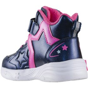   Wink Csillagos éjkék magasszárú LED fényű kislány cipő