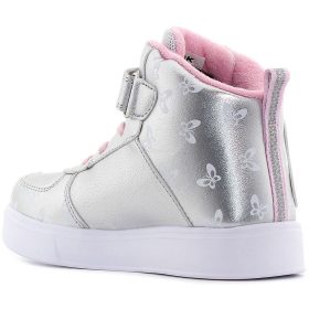   Wink Pillangós ezüst magasszárú LED fényű kislány cipő