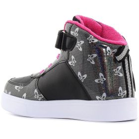   Wink Pillangós fekete magasszárú LED fényű kislány cipő