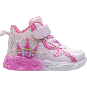   Wink Kastélyos rózsaszín magasszárú LED fényű kislány cipő