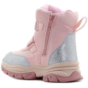 Wink Rózsaszín-ezüst bélelt kislány bakancs