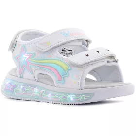 Wink Csillagos fehér LED fényű kislány szandál