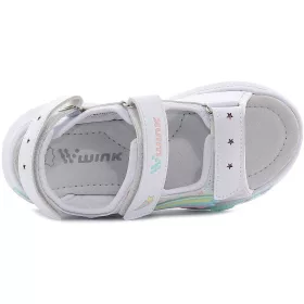 Wink Csillagos fehér LED fényű kislány szandál