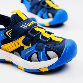 Wink Sötétkék-sárga zártorrú kisfiú szandál