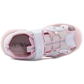   Wink Csillagos fehér-puncs LED fényű zártorrú kislány szandál