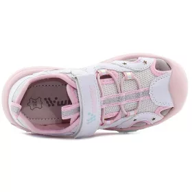   Wink Csillagos fehér-puncs LED fényű zártorrú kislány szandál