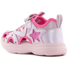   Wink Csillagos rózsaszín LED fényű zártorrú kislány szandál