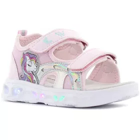 Wink Unikornis rózsaszín LED fényű kislány szandál