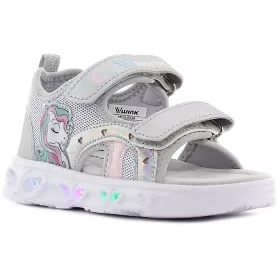 Wink Unikornis ezüst LED fényű kislány szandál