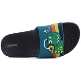 Wink Dínós petrolkék-fekete kisfiú papucs