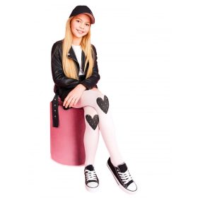 Yo Fekete szíves fehér lány harisnya