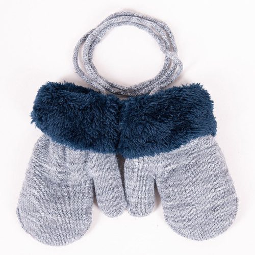 Yo Szürke-kék vastag baba kesztyű