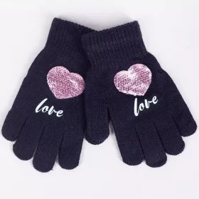 Yo Szíves fekete lánykesztyű