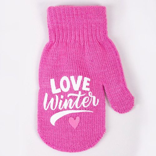 Yo Love Winter pink baba kesztyű 