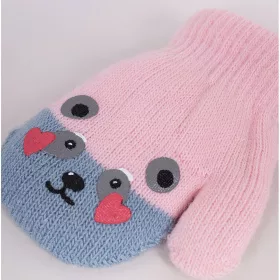 Yo Pandás rózsaszín-szürke lány kesztyű