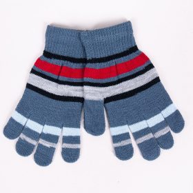 Yo Csíkos acélkék fiú kesztyű