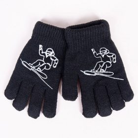 Yo Snowboard fekete vastag fiú kesztyű