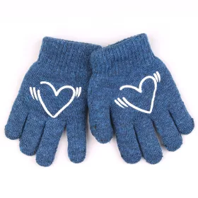 Yo Szíves kék vastag lány kesztyű