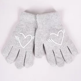 Yo Szíves szürke vastag lány kesztyű